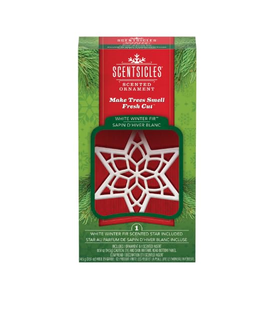 Scentsicles White Winter Fir Scented Christmas Ornament Star - Reusable Holiday Decor
