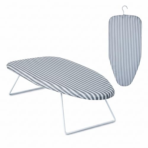 Gray Steel Tabletop Ironing Board with Folding Legs - 29" L x 13" W Compact Ironing Surface