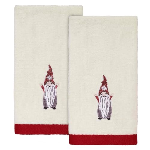 Avanti Christmas Lotion Pump & 2 Ivory Fingertip Towels — Holiday Bath Set