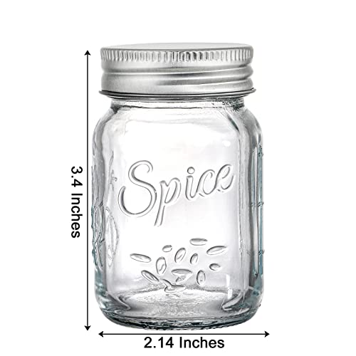 30 Pack 4oz Glass Spice Jars with Airtight Lids & Labels - Kitchen Storage Containers