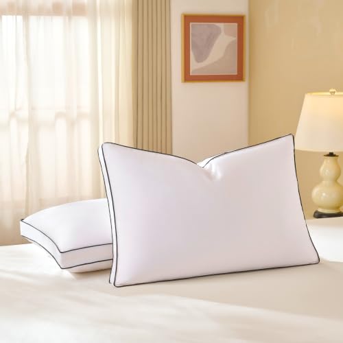 DOWNSTORIA Standard 2-Pack Goose Feather Down Pillows Luxury Hotel Collection