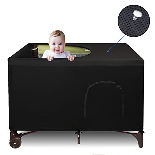 Dofilachy Blackout Cover for Pack N Play - Crib Tent Canopy