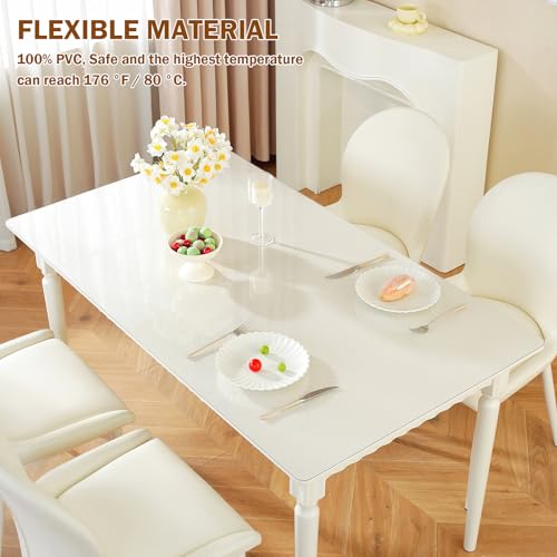 Royhom Clear Plastic Table Protector 36 x 60 Inch 1.5mm Heavy Duty Cover