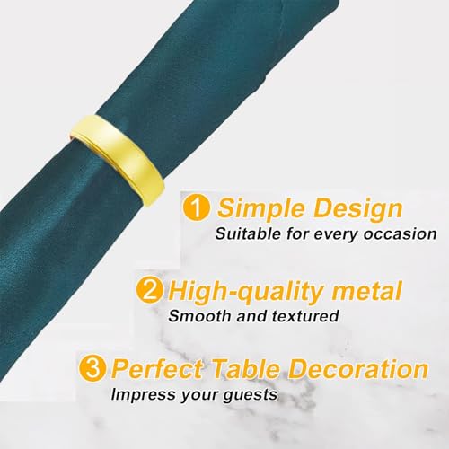 GERILKAI 16 Pcs Gold Semicircle Napkin Rings - Stainless Steel Dinner Decor