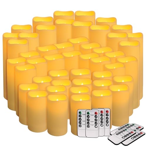 48 Pack Flameless Candles with Remote & Timer - Waterproof Battery Operated Home Decor