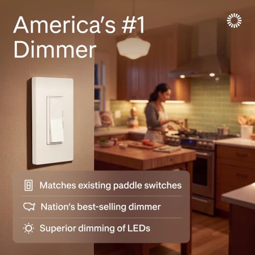 Lutron Diva LED+ White Dimmer Switch - Single Pole & 3-Way Paddle, 1 Pack