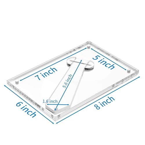 AITEE 5x7 Acrylic Picture Frame Set - Clear Lucite Photo Display with Stand