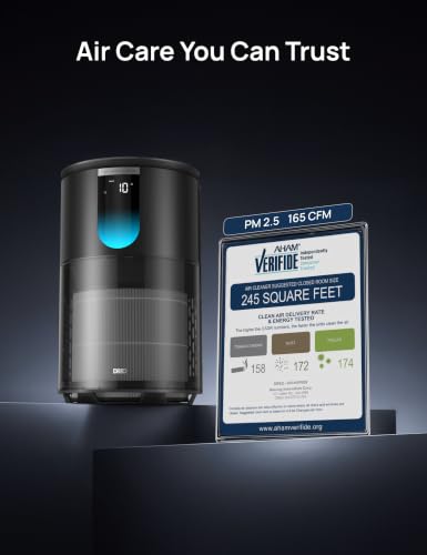 Large Room HEPA Air Purifier Up to 1176 sq ft with Real-Time AQI Monitoring