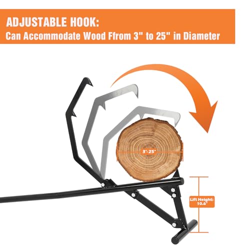 50.8-Inch Adjustable Log Roller Cant Hook for Lumber Logging Wood Handling