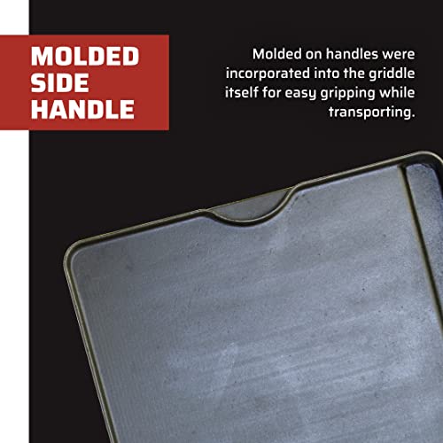 Camp Chef Cast Iron Reversible Griddle 16x14 Inch - Non-Stick, Ribbed & Flat Sides