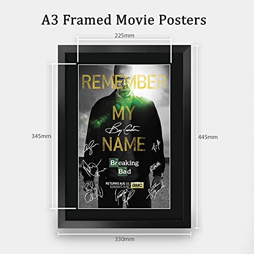 Signed 16x12 Framed Breaking Bad Poster – Autographed Cast Photo Display