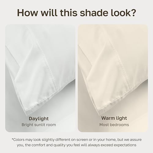 California Design Den King Ivory Egyptian Cotton Sateen Sheets - Certified & Award-Winning