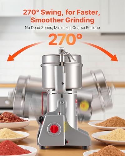 VEVOR 800g Electric Grain Mill Grinder 2100W High-Speed Spice & Coffee Pulverizer