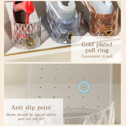 WMBOOX 15 Pack Clear Adjustable Shoe Organizer Slots Space Saver for Closet