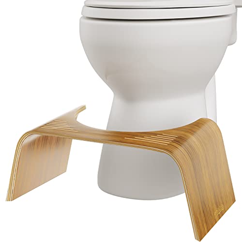 Squatty Potty Slim Teak Bathroom Toilet Stool - Brown, 7 Inch Height