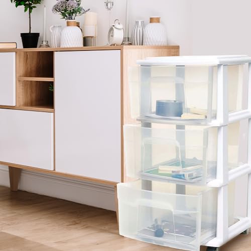 White 3-Tier Storage Cart with Removable Wheels - 2 Pack