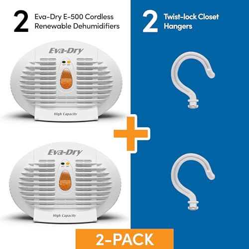 Rechargeable Silica Gel Dehumidifier for Safe Storage 2-Pack No Batteries