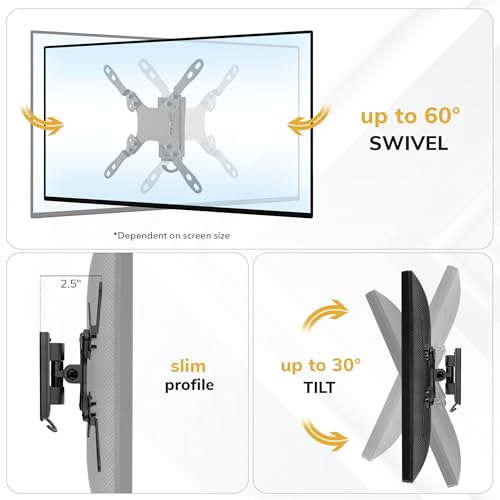 RV Wall Mount TV Bracket with Dual Plates Marine-Grade Aluminum Full Motion Tilt