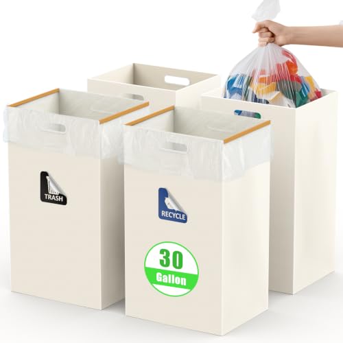 White 30-Gallon Collapsible Disposable Trash Can for Parties & Events - CINNIE&JHIN