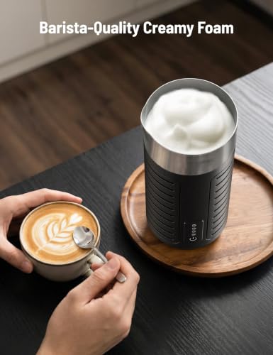 PARIS RHÔNE Jet Waterproof Milk Frother & Steamer 4-in-1 Hot Cold Foam Maker