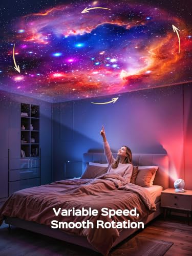 Star Galaxy Projector Night Light with 16 HD Scenes & Remote - White