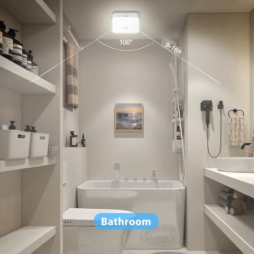 WhitePoplar Rechargeable Motion Sensor Ceiling Light 2 Pack - 500LM Wireless LED