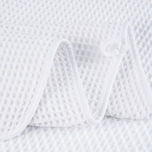 Microfiber Waffle Bath Towel 30x60 in - White, Quick Dry, Ultra Absorbent