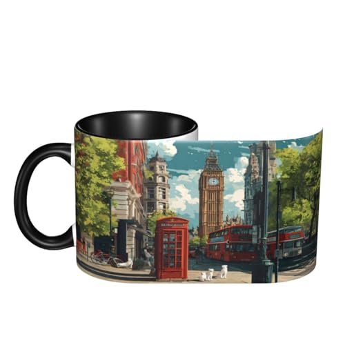 Jumou Silver 11oz Coffee Mug - Cute Funny Ceramic Cup for Women & Men