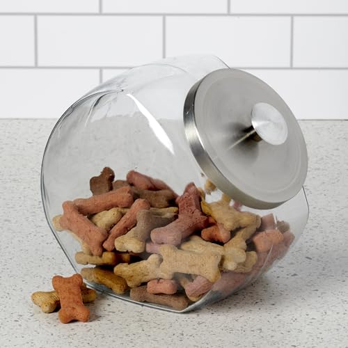 Penny Candy Jar Set - 2 Gallon Glass Jars with Metal Lids for Pantry Storage