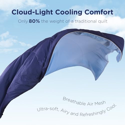 Elegear Navy Blue King Size Cooling Comforter - Ultra Lightweight, Breathable, 90x108"