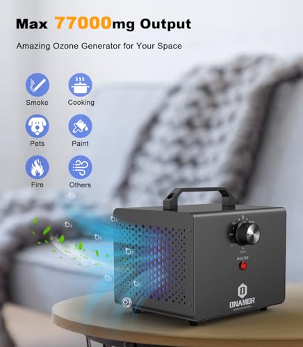 Black 77000mg Ozone Generator for Odor Removal 4000 Sq Ft - Home & Basement