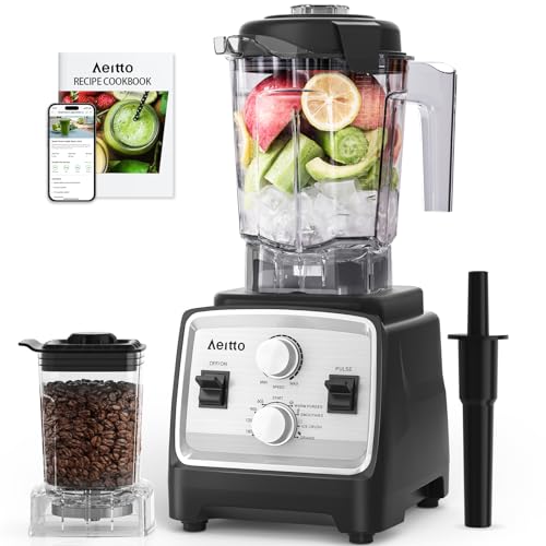 Aeitto 1800W Large Capacity Blender & Grinder Combo, 68oz Countertop Smoothie Maker, Ice Crusher, BPA-Free