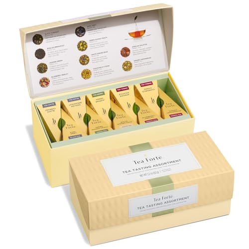 Tea Forte Tea Sampler Assorted Classic - 20 Pyramid Infuser Tea Bags Gift Set