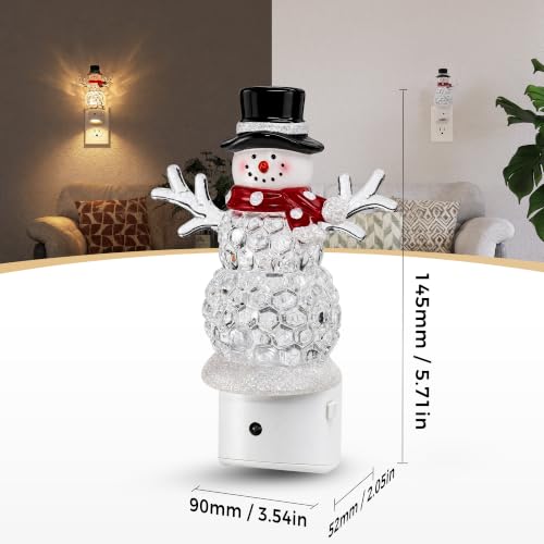 DORESshop Snowman Christmas Night Light 1 Pack RGB Dusk to Dawn Kids Bedroom Decor