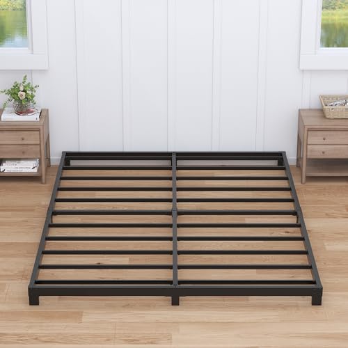 Nailsong 3-Inch Low Profile Queen Bed Frame - Sturdy Metal Platform
