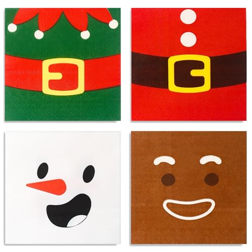 100 PK Christmas Napkins Paper - 3-ply Christmas Cocktail Napkins Disposable Napkins Party Napkins Beverage Napkins Funny for Christimas Decorations Table D?cor Party Supplies