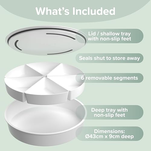 Sensory Bin with Lid - Round Playtray with Storage Inserts for Kids - Original