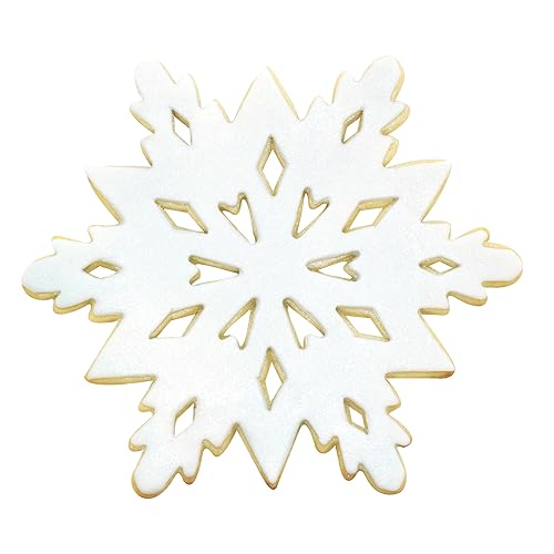 R&M Snowflake Cookie Cutter - 7.5 Inch Large Winter & Christmas Baking Tool - Single Snowflake Design for Cookies, Fondant & Crafts