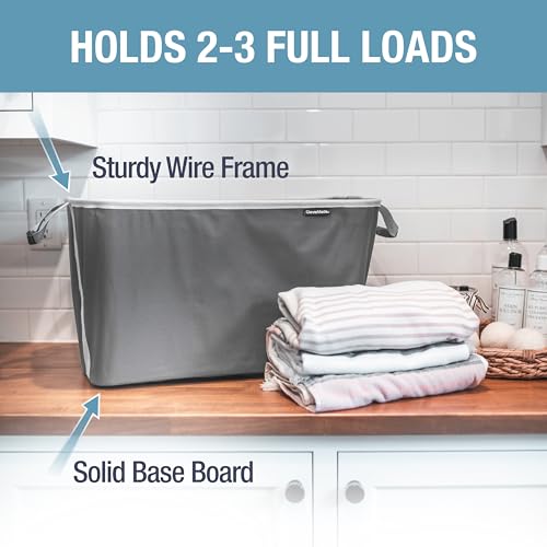 Collapsible Laundry Basket 2 Pack - Black & Gray, Space-Saving Design