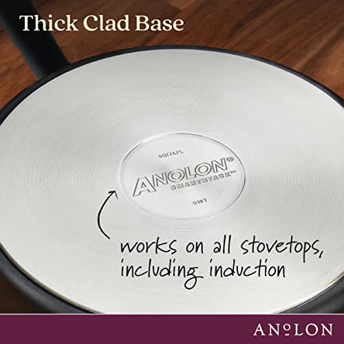 Anolon SmartStack Nonstick Frying Pan Set 10 & 12 Inch Black - Stackable, Hard-Anodized Cookware
