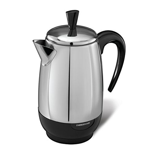 Farberware 8-Cup Electric Coffee Percolator Stainless Steel with Keep Warm & No-Drip Spout