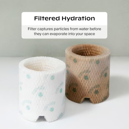 Canopy Bedside Humidifier Filter 2.0 3-Pack - 6 Week Replacement, Dust & Mineral Filter