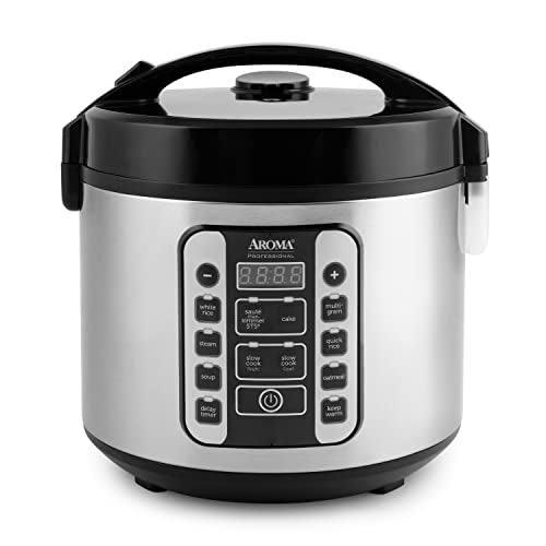 AROMA Professional 10-Cup Uncooked / 20-Cup Cooked Digital Rice Cooker & Slow Cooker with 10 Smart Modes