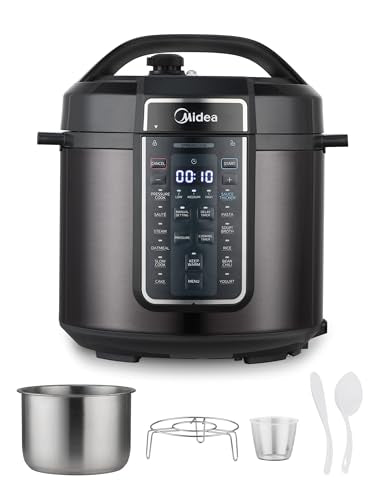12-in-1 Electric Pressure Cooker - 6 Quarts, Black, Multi-Function Programmable