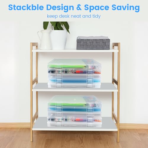 Stackable Scrapbook Paper Storage Box 12x12 Inches 5 Pack for Art Supplies & Crafts
