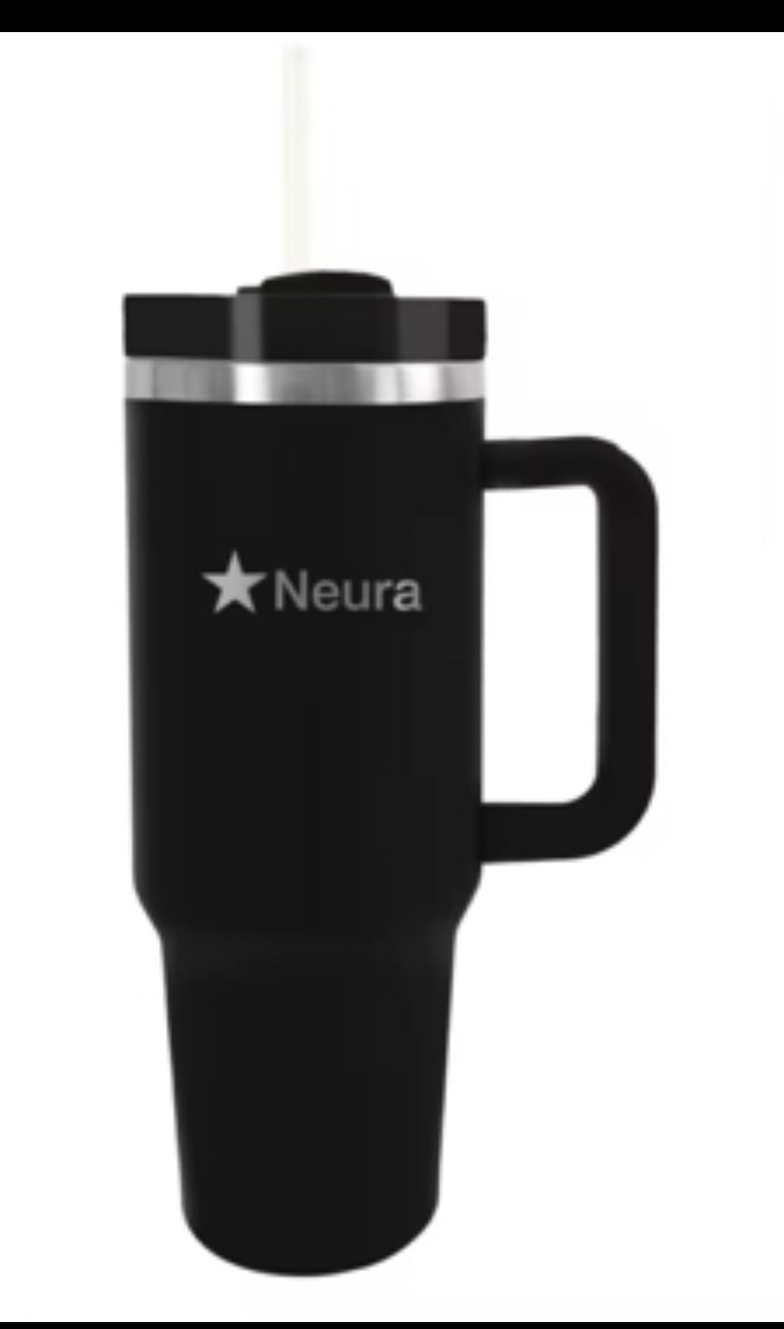 Neura Goods 40oz Stainless Steel Tumbler with Handle and Straw – Black