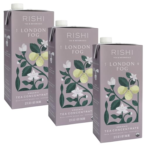 Rishi Organic Black Tea Concentrate London Fog 32 Fl Oz Pack of 3