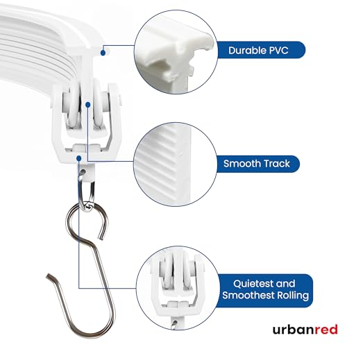 UrbanRed 3m White Flexible Ceiling Curtain Track Kit - Easy Install