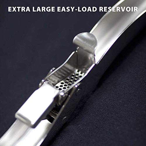 High-Capacity Stainless Steel Double-Lever Garlic Press - Professional Kitchen Tool
