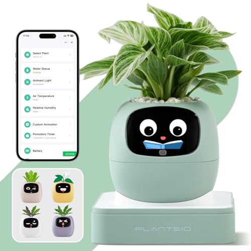 Smart Plant Pot with Screen & Self-Watering System - Green, 80ml